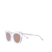 Spiegel Lens Zonnebril Transparant/Goud Frame Thom Browne , White , Da...