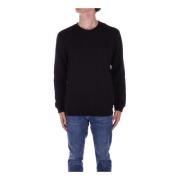 Zwart Logo Zij Sweater Dondup , Black , Heren