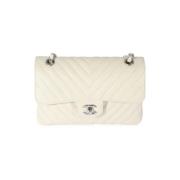 Pre-owned Leather chanel-bags Chanel Vintage , White , Dames