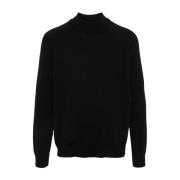 Zwarte Gebreide Crew Neck Sweater Zanone , Blue , Heren