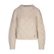 Melkwitte Crew-Neck Sweater Chloé , White , Dames