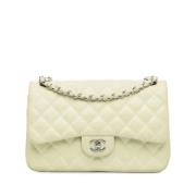 Pre-owned Leather shoulder-bags Chanel Vintage , White , Dames