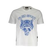 Wit katoenen T-shirt met print Plein Sport , White , Heren