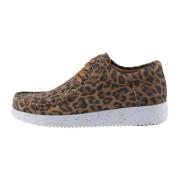 Luipaardprint Suède Schoenen Nature Footwear , Brown , Dames