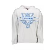 Wit sweatshirt met capuchon en contrastprint Plein Sport , White , Her...