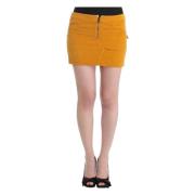 Gele Cord Mini Rok Costume National , Yellow , Dames