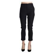 Hoge Taille Cropped Capri Broek Ermanno Scervino , Black , Dames