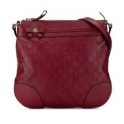 Pre-owned Leather crossbody-bags Gucci Vintage , Red , Dames