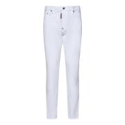 Witte Slim Fit Jeans Simply Washed Dsquared2 , White , Heren