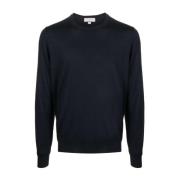 Navy Blauwe Trui Canali , Black , Heren