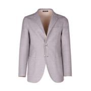 Grijze Virgin Wool Blazer Made in Italia , Gray , Heren