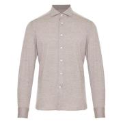 Jersey Katoen Cashmere Shirt Corneliani , Beige , Heren