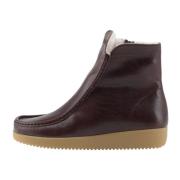 Warm Gevoerde Laars Leer Koffie Nature Footwear , Brown , Dames