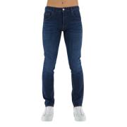 Elegante donkerblauwe Slim Fit Jeans Don The Fuller , Blue , Heren