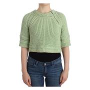 Groene Korte Katoenen Sweater Ermanno Scervino , Green , Dames