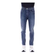 Denim Jeans met Logo Achterzak Dondup , Blue , Heren