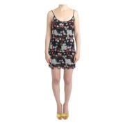 Bloemen Zijden Mini Jurk Costume National , Multicolor , Dames