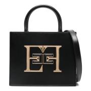 Zwarte Leren Tas 110 Elisabetta Franchi , Black , Dames