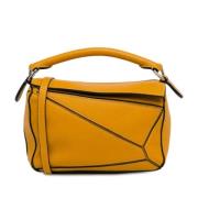 Pre-owned Leather handbags Loewe Pre-owned , Yellow , Dames