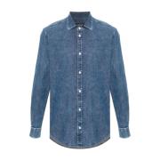 Denim Button-Up Shirt Dondup , Blue , Heren