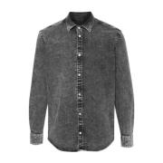 Klassieke Denim Overhemd Dondup , Gray , Heren