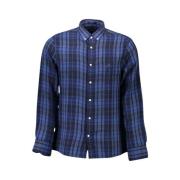 Blauw Button-Down Katoenen Overhemd Gant , Blue , Heren