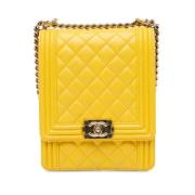 Pre-owned Leather crossbody-bags Chanel Vintage , Yellow , Dames