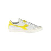 Witte Stoffen Sneaker met Contrastdetails Diadora , White , Dames