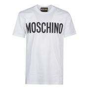 Casual Katoenen T-shirt Moschino , White , Heren