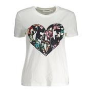 Elegante witte Tee met exclusieve applicatie Desigual , White , Dames