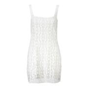 Mouwloze Jurk met Vierkante Halslijn Desigual , White , Dames