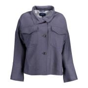 Elegante blauwe sportjas met logo Gant , Blue , Dames