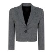 Grijze Wollen Jas Korte Mouwen Pinko , Gray , Dames