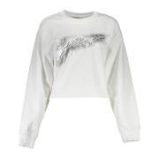 Stijlvol wit katoenen sweatshirt met logoprint Guess , White , Dames