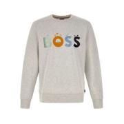 Grijs Katoenen Ronde Hals Sweatshirt Hugo Boss , Gray , Heren