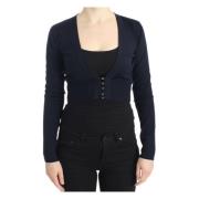 Elegant Woolen Cardigan Roberto Cavalli , Blue , Dames