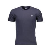 Blauw Katoen Logo Geborduurd T-Shirt Sergio Tacchini , Blue , Heren