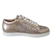 Glitter Leren Sneakers Miami ogml Jimmy Choo , Multicolor , Dames