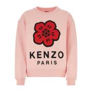 Pastelroze Stretch Katoenen Sweatshirt Kenzo , Pink , Dames