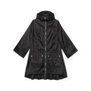 Logo Jacquard Parka Coat Gucci , Black , Dames