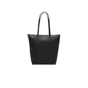 Effen kleur tas met logo Lacoste , Black , Dames