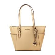 Charlotte Kameel Leren Tote Tas Michael Kors , Beige , Dames