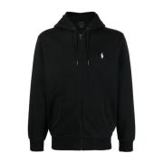 Katoen Polyester Volledige Rits Geborduurde Hoodie Ralph Lauren , Blac...