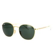 Onregelmatige Metalen Zonnebril Groene Lens Ray-Ban , Yellow , Unisex