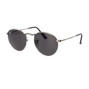 Ronde Metalen Zonnebril Retro Stijl Ray-Ban , Black , Unisex