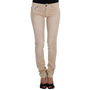 Beige Katoen Stretch Slim Fit Jeans Roberto Cavalli , Beige , Dames