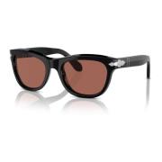 Zwart/Bruine Zonnebril Persol , Black , Unisex