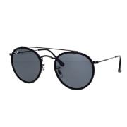 Ronde Metalen Zonnebril Rb3647N Ray-Ban , Black , Unisex