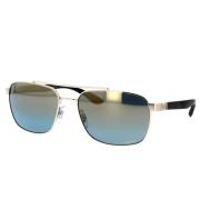 Rechthoekige Gepolariseerde Zonnebril Blauw Goud Ray-Ban , Gray , Unis...