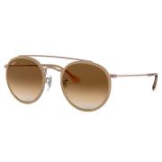 Ronde Double Bridge Zonnebril Ray-Ban , Brown , Unisex